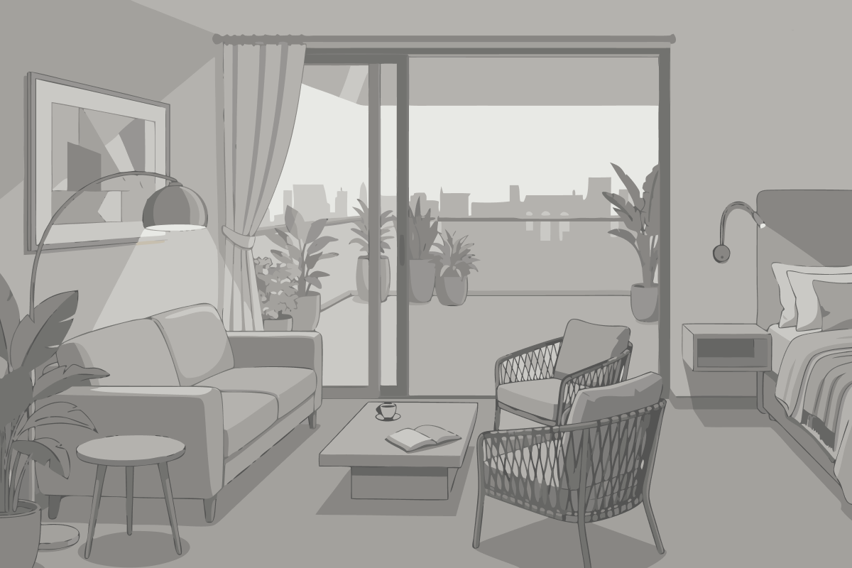 Appartamento Deluxe con 1 Camera da Letto e Vista Giardino